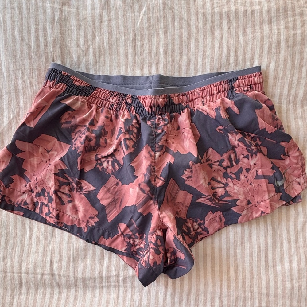 Nike Pink and Gray Floral Shorts
